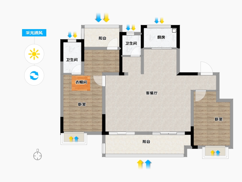 安徽省-合肥市-高速蜀西湖畔-109.00-户型库-采光通风