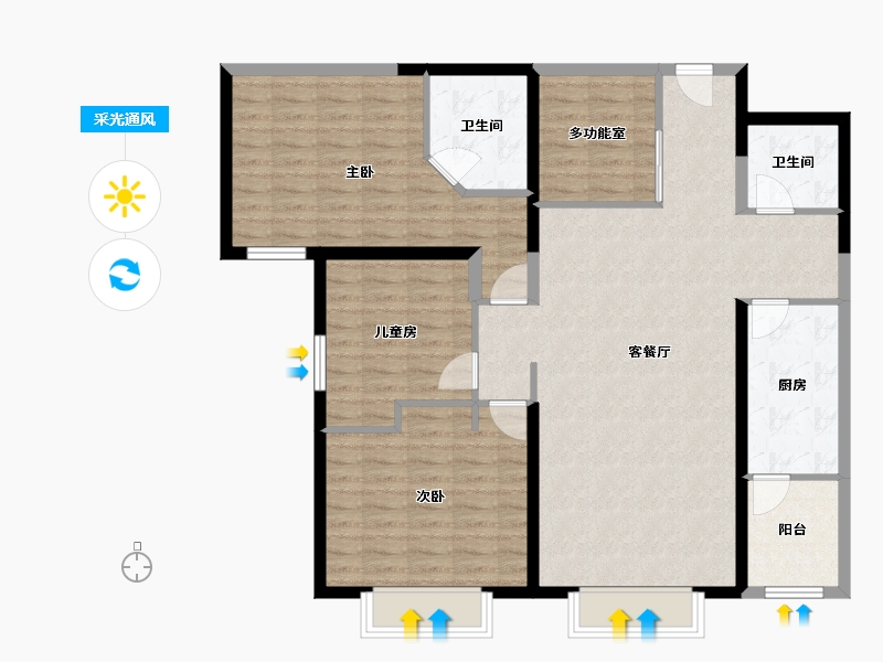 甘肃省-兰州市-云府158-116.00-户型库-采光通风