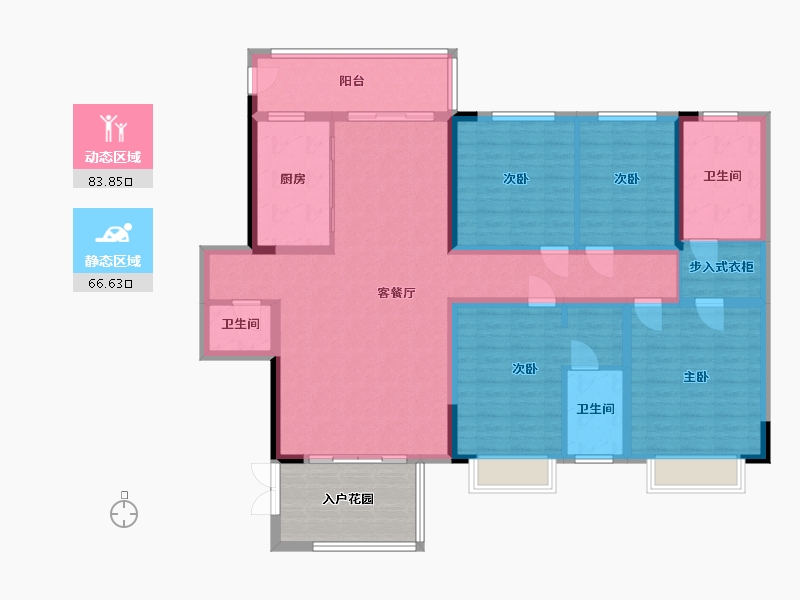 福建省-福州市-金辉金茂鼓楼金茂府一期-144.25-户型库-动静分区