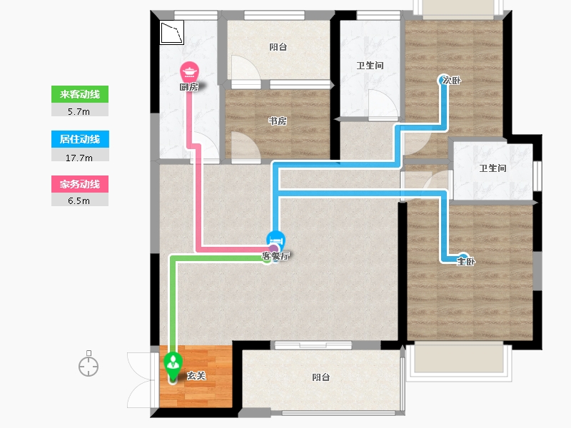 福建省-厦门市-招商卡达凯斯-88.91-户型库-动静线