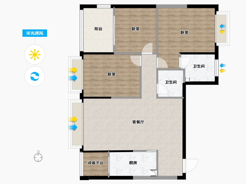 浙江省-丽水市-滨园南城骊苑-101.07-户型库-采光通风