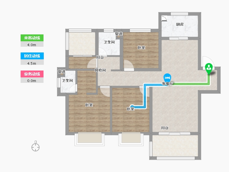 安徽省-淮南市-合肥孔雀城-88.01-户型库-动静线