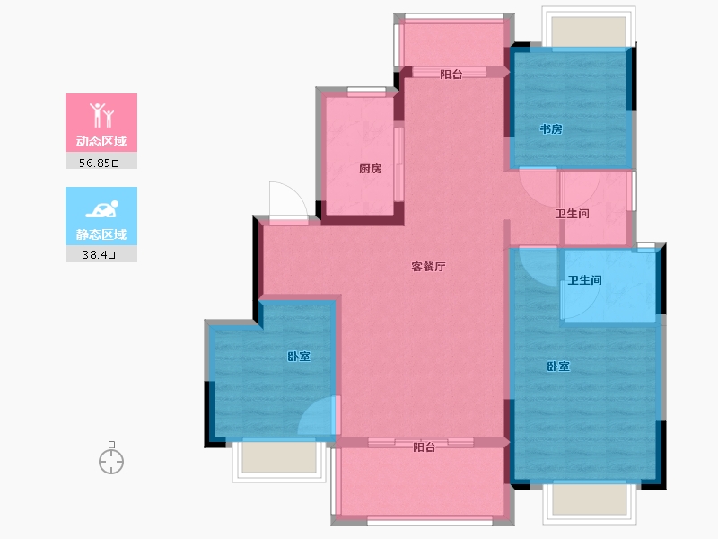 江西省-南昌市-安义中梁首府锦园-85.00-户型库-动静分区