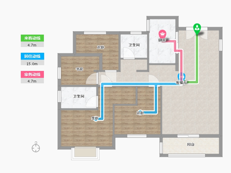 江苏省-南通市-香江翡翠观澜-106.00-户型库-动静线