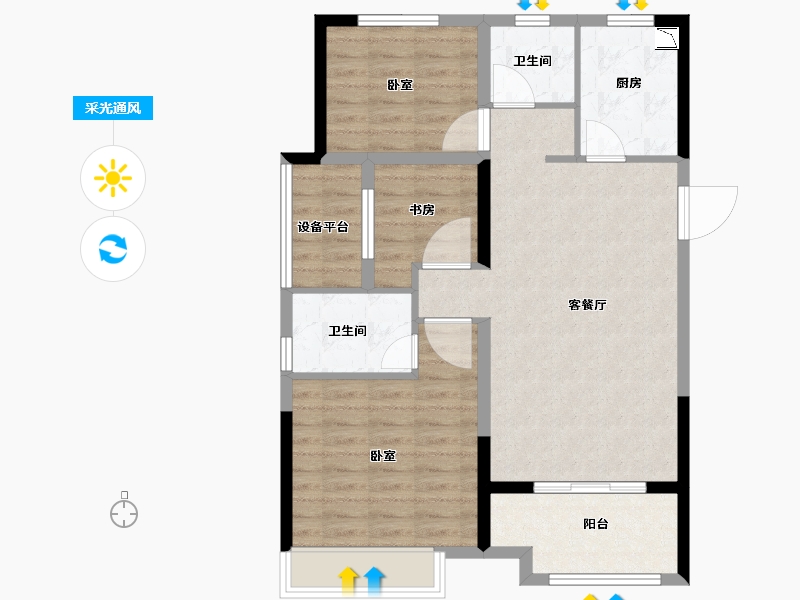 安徽省-合肥市-当代MOMΛ未来城-83.00-户型库-采光通风