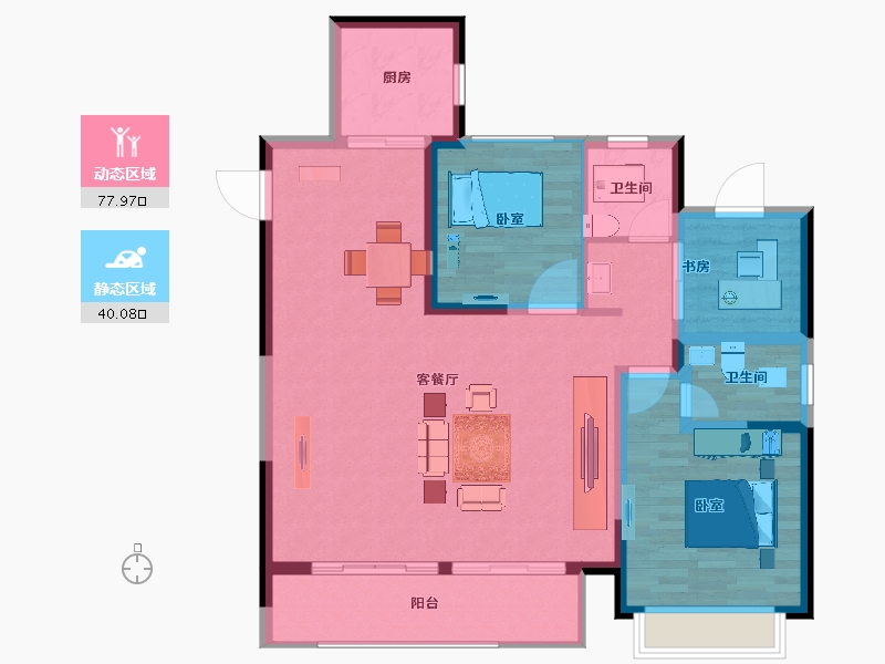 江苏省-扬州市-悦江湾-108.00-户型库-动静分区