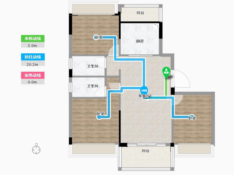 浙江省-丽水市-碧桂园翡翠公馆-92.23-户型库-动静线