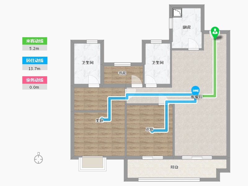 江苏省-南通市-香江翡翠观澜-90.00-户型库-动静线