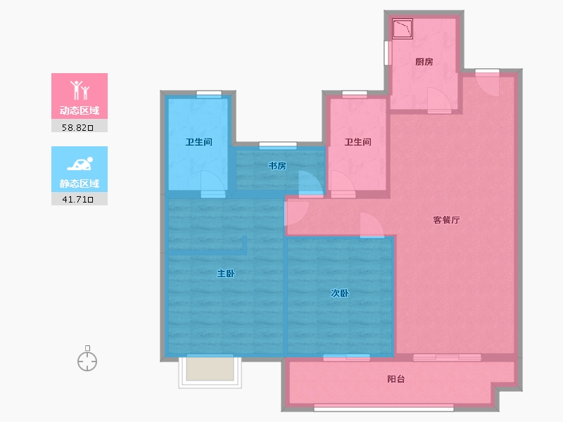 江苏省-南通市-香江翡翠观澜-90.00-户型库-动静分区