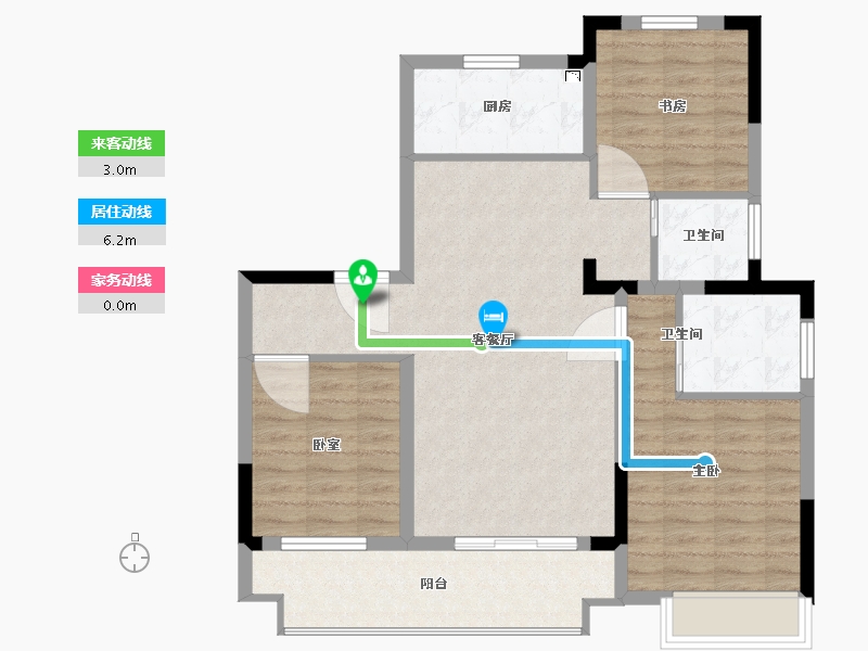 浙江省-宁波市-宝龙东望-86.00-户型库-动静线