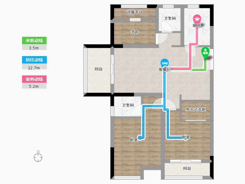 浙江省-嘉兴市-紫金华庭-81.35-户型库-动静线