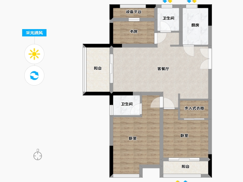 浙江省-嘉兴市-紫金华庭-81.35-户型库-采光通风