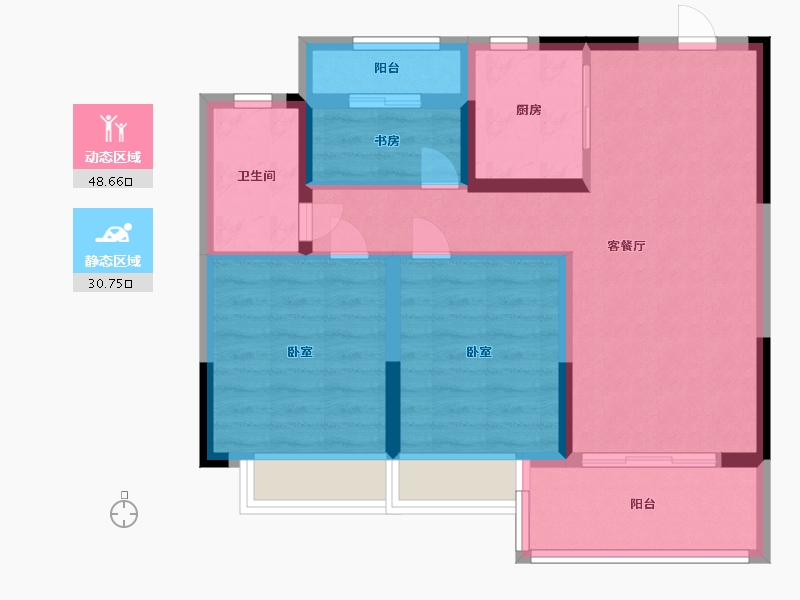 浙江省-宁波市-荣安·春和景明-70.17-户型库-动静分区