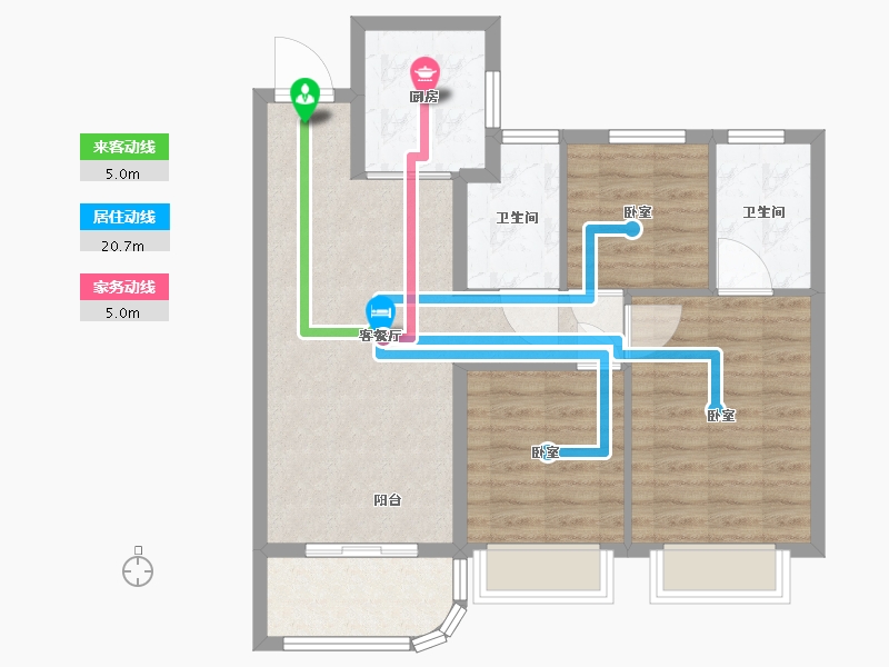 浙江省-宁波市-美的合景·美云合府-77.23-户型库-动静线