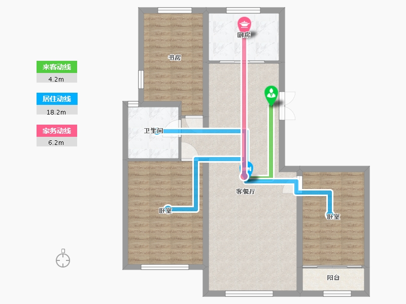 宁夏回族自治区-银川市-丰泽美居-93.05-户型库-动静线