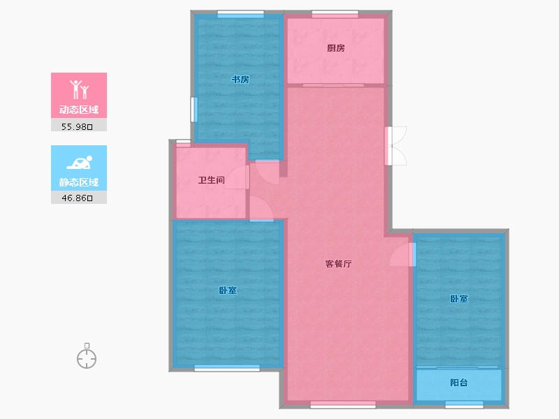 宁夏回族自治区-银川市-丰泽美居-93.05-户型库-动静分区