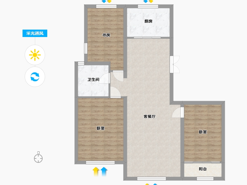 宁夏回族自治区-银川市-丰泽美居-93.05-户型库-采光通风