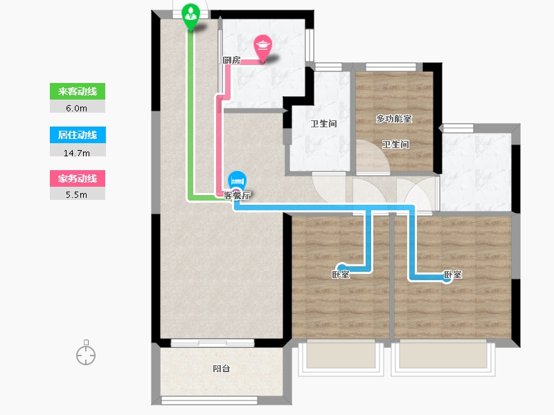 浙江省-宁波市-世纪滨江Ⅱ期•滨盛荟-81.01-户型库-动静线