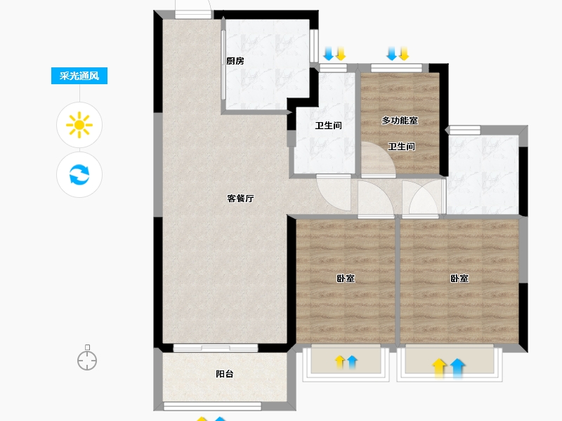 浙江省-宁波市-世纪滨江Ⅱ期•滨盛荟-81.01-户型库-采光通风