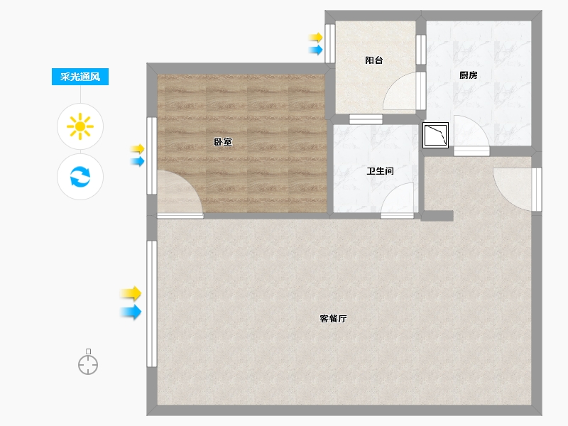 福建省-龙岩市-中航紫金云熙-71.00-户型库-采光通风