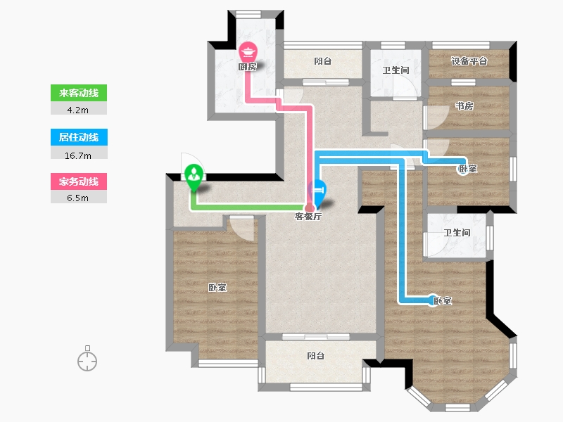 浙江省-嘉兴市-紫金华庭-95.48-户型库-动静线