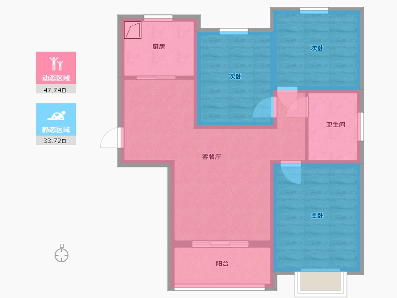 河北省-邯郸市-中船·汉光华府-71.54-户型库-动静分区