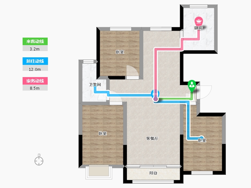 宁夏回族自治区-石嘴山市-正丰黄河明珠-97.40-户型库-动静线