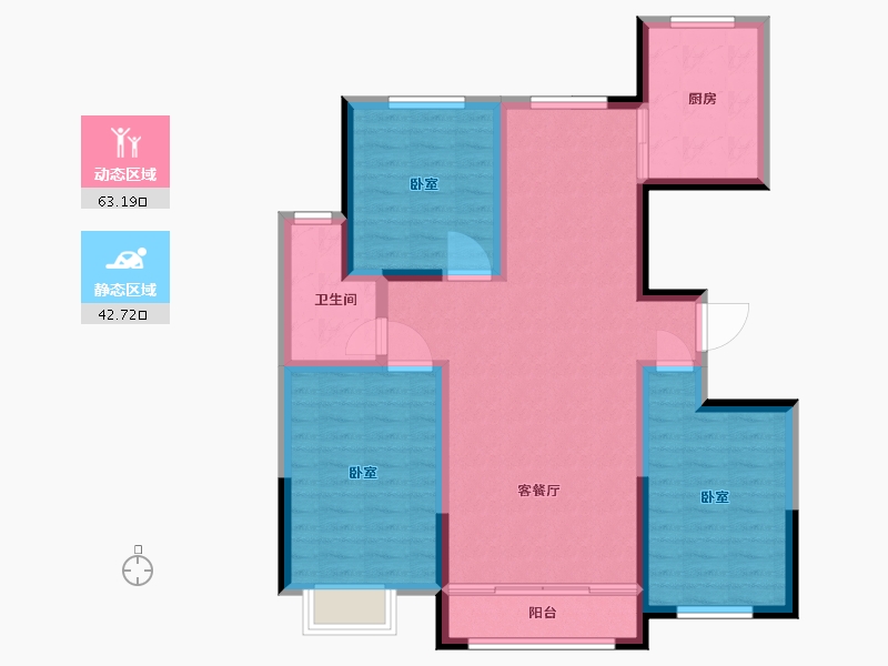 宁夏回族自治区-石嘴山市-正丰黄河明珠-97.40-户型库-动静分区