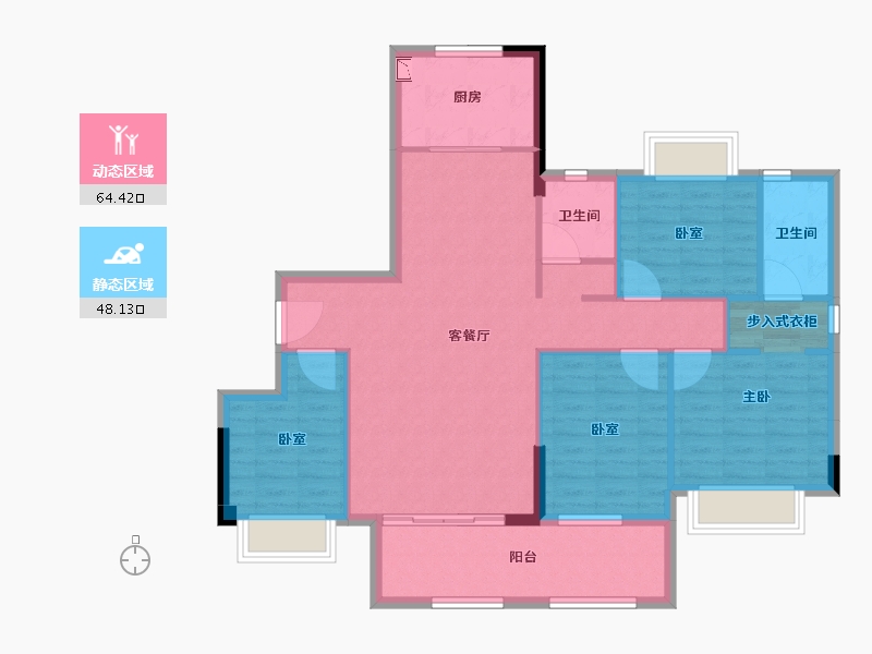 福建省-三明市-沙县世茂璀璨新城-101.59-户型库-动静分区