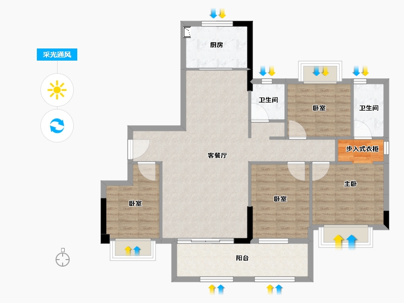 福建省-三明市-沙县世茂璀璨新城-101.59-户型库-采光通风