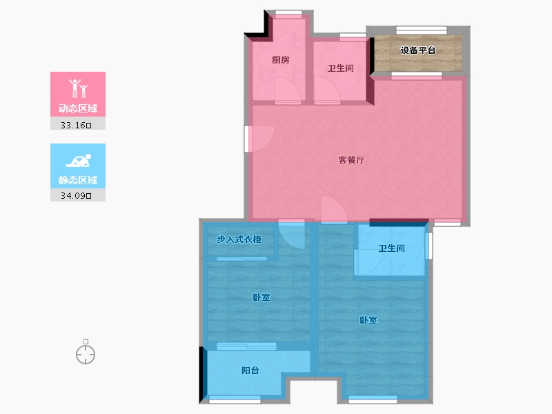 浙江省-嘉兴市-紫金华庭-62.22-户型库-动静分区