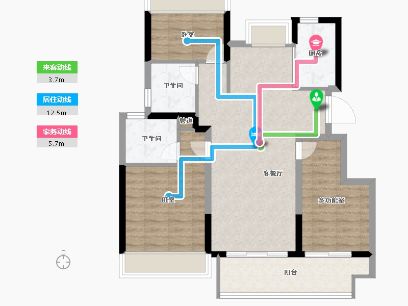 江苏省-盐城市-盐城金樾府-80.00-户型库-动静线