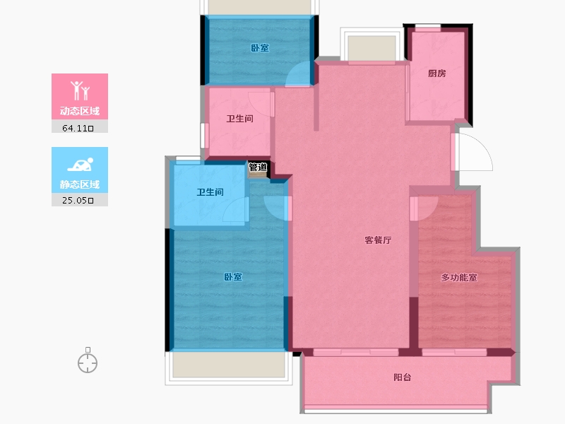 江苏省-盐城市-盐城金樾府-80.00-户型库-动静分区