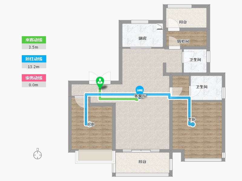 江苏省-泰州市-金通桃花源-92.00-户型库-动静线