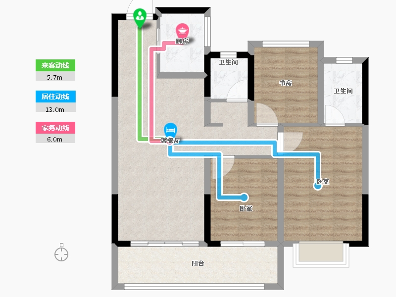 浙江省-绍兴市-中南紫云集-86.12-户型库-动静线