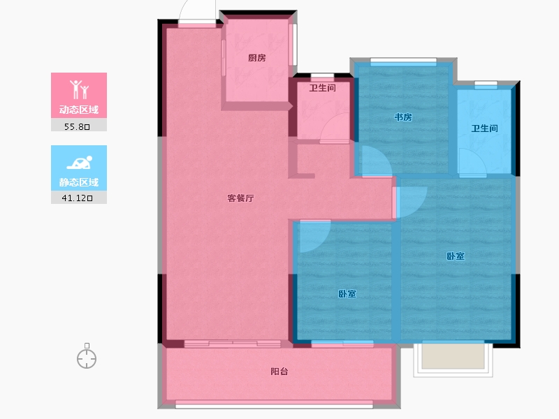 浙江省-绍兴市-中南紫云集-86.12-户型库-动静分区