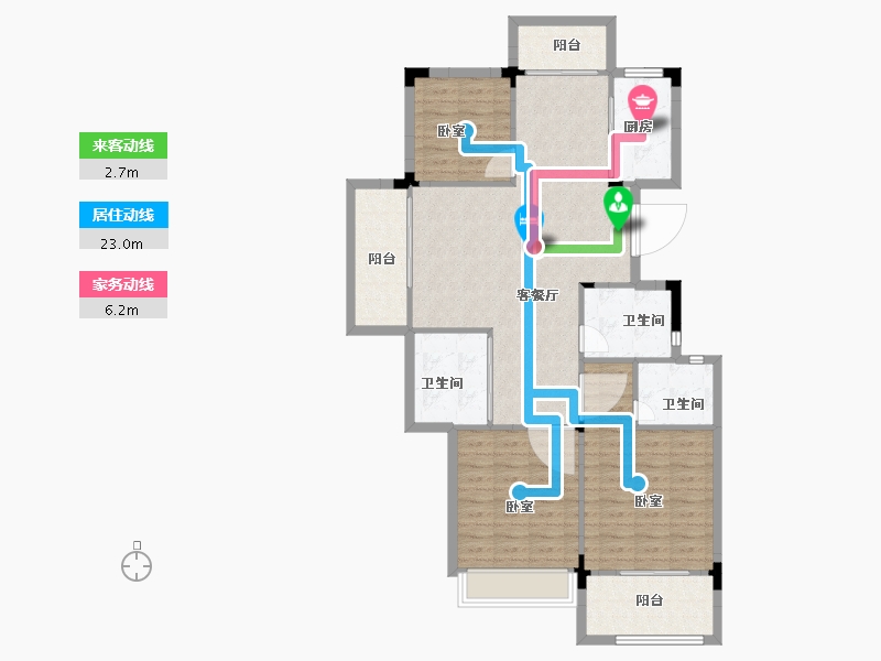 浙江省-嘉兴市-嘉兴恒大香湖左岸-108.00-户型库-动静线