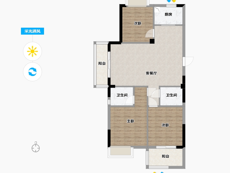 福建省-福州市-东城壹品-90.00-户型库-采光通风