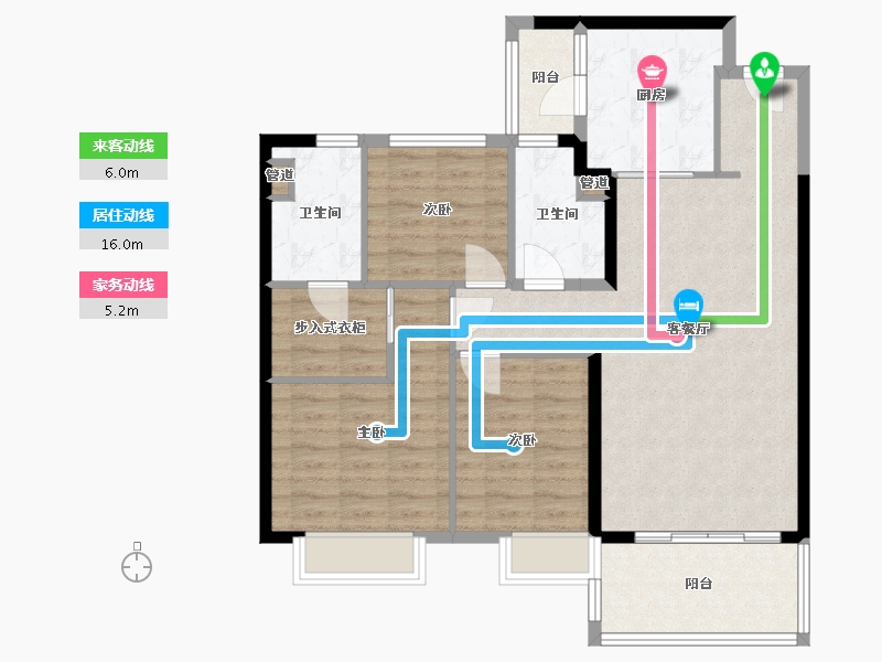 江苏省-泰州市-泰州恒大华府-96.00-户型库-动静线