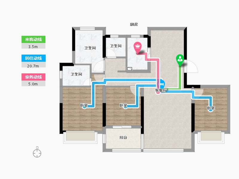 浙江省-绍兴市-东都栖月开化府-102.00-户型库-动静线