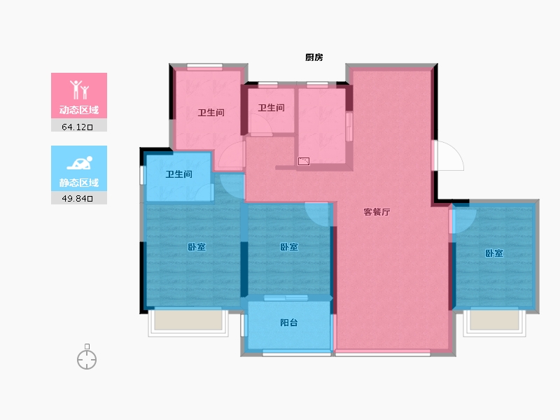 浙江省-绍兴市-东都栖月开化府-102.00-户型库-动静分区