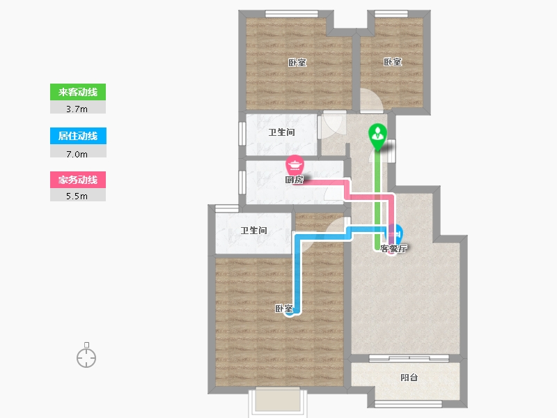 浙江省-杭州市-千岛湖嘉苑-80.05-户型库-动静线