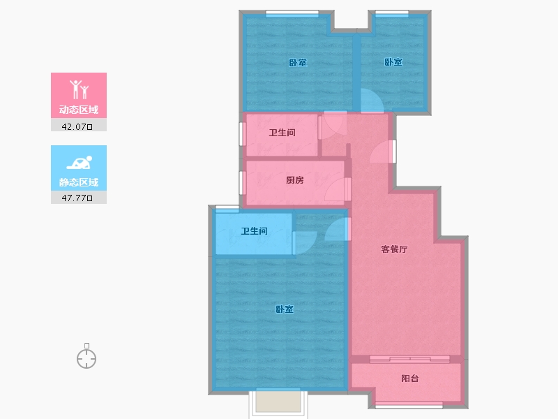 浙江省-杭州市-千岛湖嘉苑-80.05-户型库-动静分区