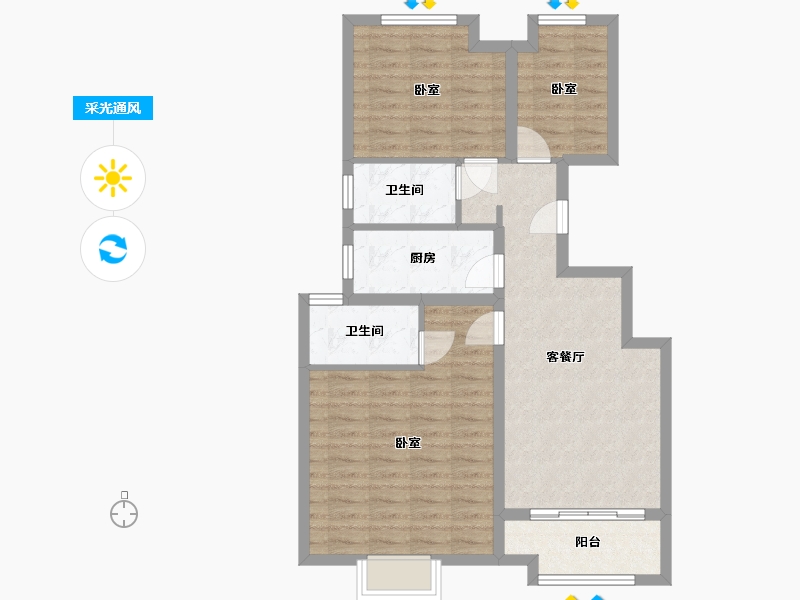 浙江省-杭州市-千岛湖嘉苑-80.05-户型库-采光通风