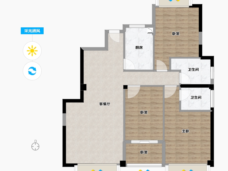 福建省-三明市-三明世纪城-103.74-户型库-采光通风