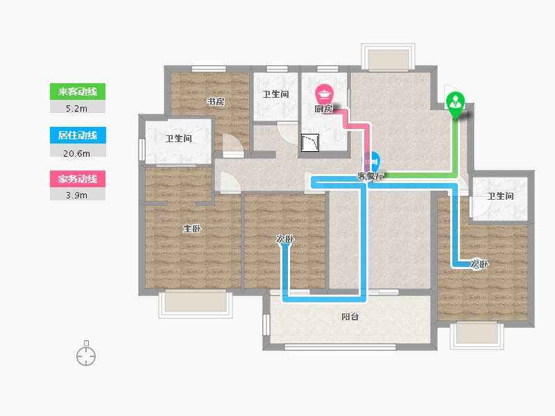 江苏省-南通市-香江翡翠观澜-114.00-户型库-动静线