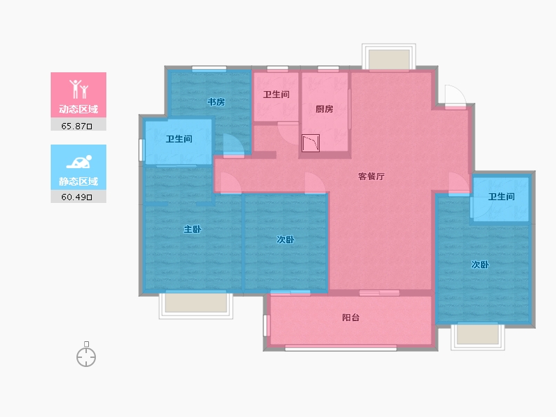 江苏省-南通市-香江翡翠观澜-114.00-户型库-动静分区