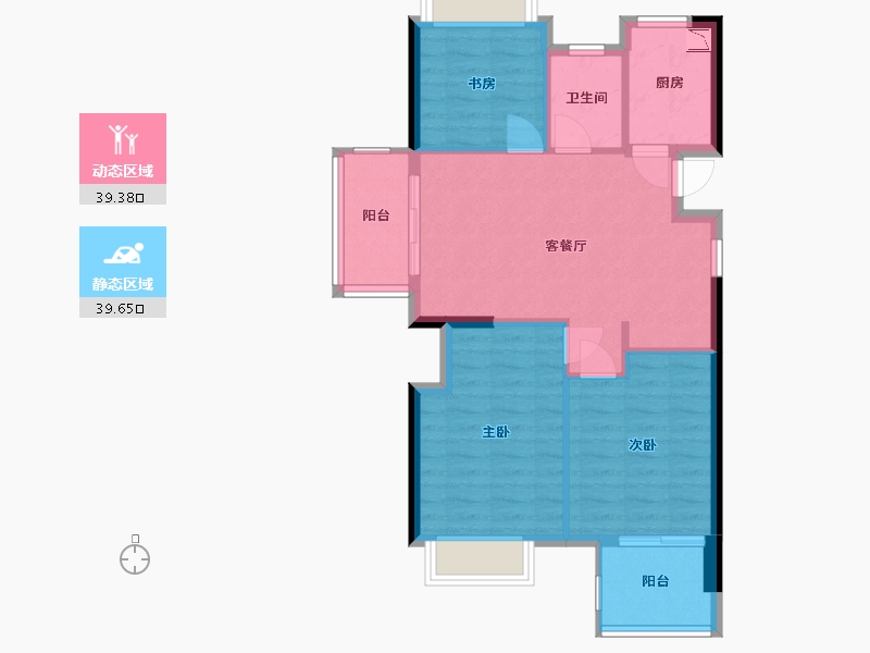 福建省-福州市-碧桂园贵安府-71.10-户型库-动静分区