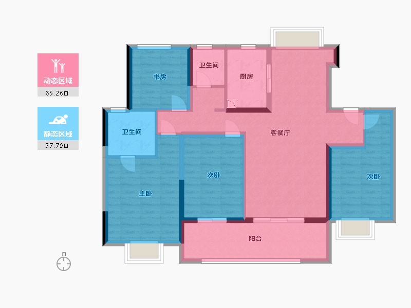 江苏省-南通市-紫宸府-110.00-户型库-动静分区