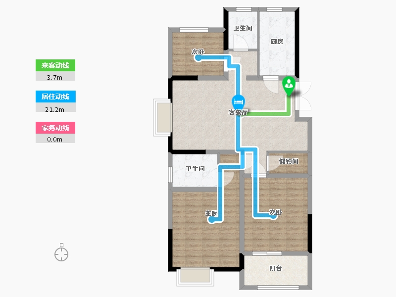 江苏省-南通市-江景瑞园-102.00-户型库-动静线